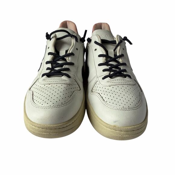 Veja V-10 Leather Sneakers White Black Red Women’s Size 8 (EU 39) - Picture 4 of 15